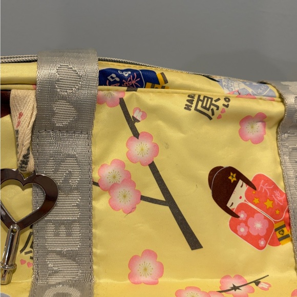 Harajuku Lovers Vintage Nylon Yellow Printers Pattern Handbag - Picture 8 of 8
